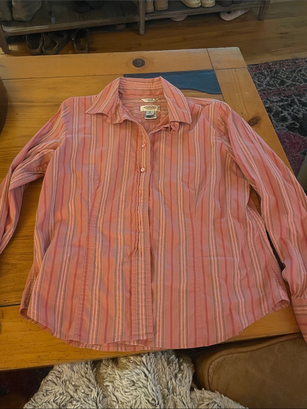 Classic Striped Button-Down Shirt - Pink